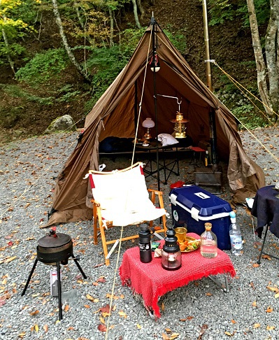 山伏オートキャンプ場 設営完了 山伏オートキャンプ場 設営完了