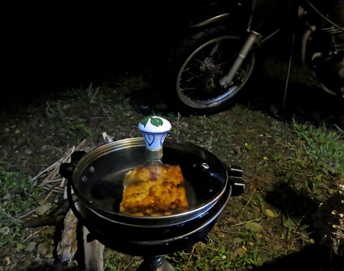 TW200 雨のキャンプツーリング 夜 TW200 雨のキャンプツーリング 夜
