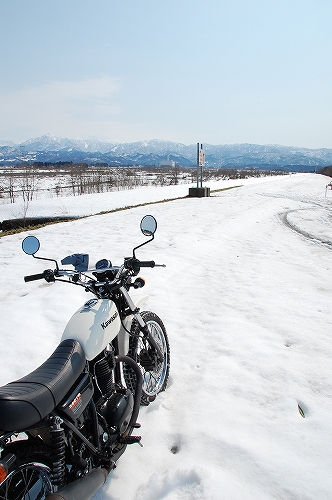カワサキ２５０TRで雪轍道走行　車載動画テスト「HD」