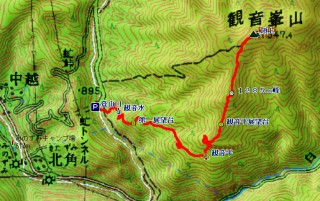 冬の観音峰5(鳥居「休憩小屋」)