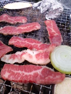 設営完了~、そして肉MAX!(爆)