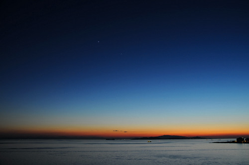 夕映えの海にて…