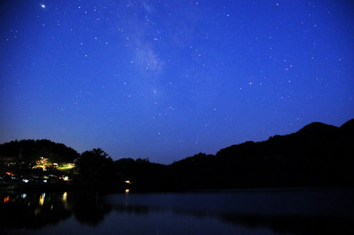 天の川とISS