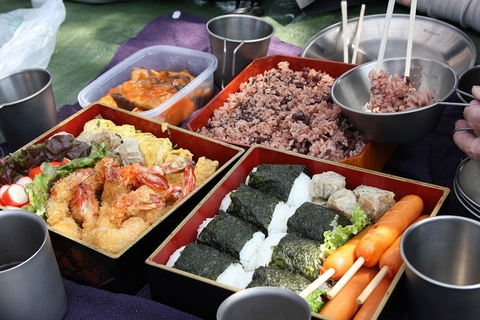 入学式と花見でお弁当