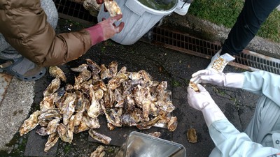 蒸し牡蠣と牡丹鍋の飲み会 蒸し牡蠣と牡丹鍋の飲み会