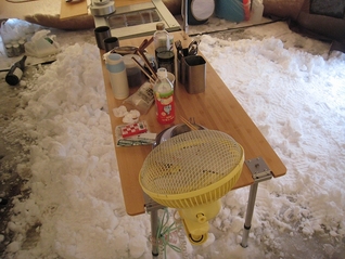 大鬼谷豪雪キャンプレポ・内部その他装備編
