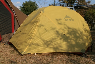 MSRの初張りは歌瀬キャンプ場で