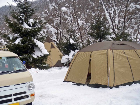 大鬼谷　雪中キャンプ　2012年1月28日～29日