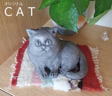 瓦粘土工作♪　　阿吽の鬼と猫
