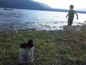 西湖自由キャンプ場ｄｅ１年ぶりにファミキャン