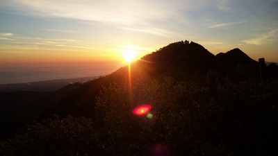 大山 夏山登山道ご来光登山