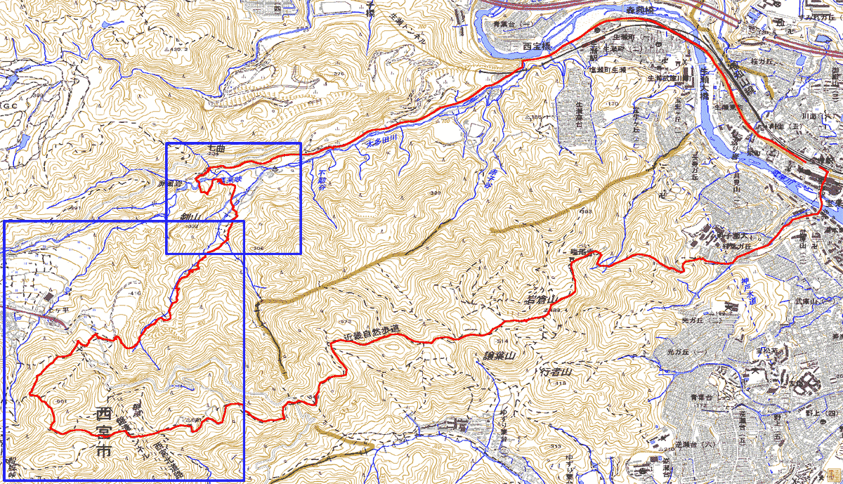 宝塚~蓬萊峡~船坂峠方面~宝塚