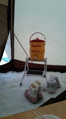 今年最初のキャンプは雪中で！（１日目）