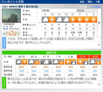 早くも週末の予定