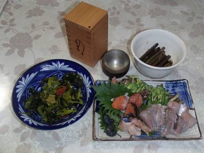 麻婆豆腐にアジのお造り、スズキの味噌漬け等で乾杯＠新潟