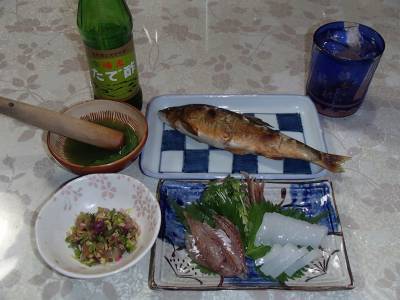 インドの青鬼と夏野菜：巨鮎の塩焼きで乾杯＠新潟