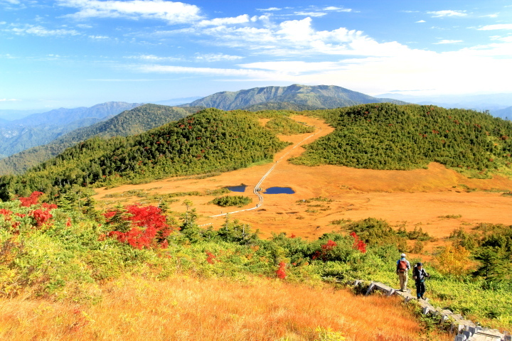 燧ケ岳と会津駒ヶ岳　檜枝岐村から巡る秋の山