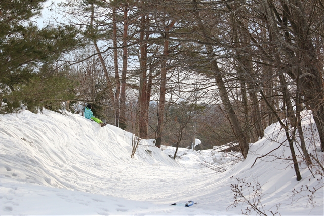 中蒜で雪中