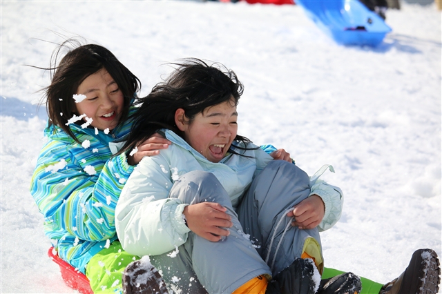 中蒜で雪中