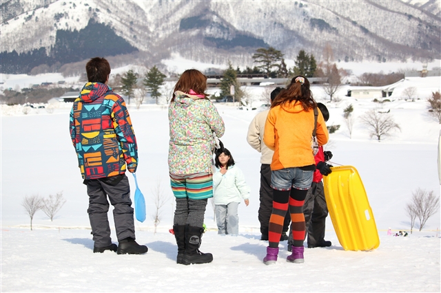 中蒜で雪中