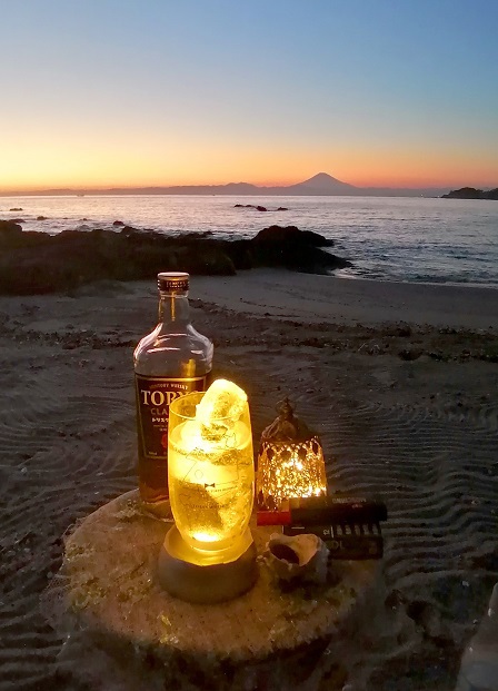 TWで　夕景楽しんできた　ビーチテラス