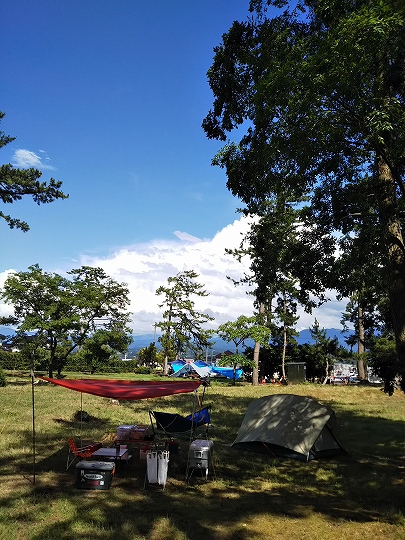 バイクツーリングとキャンプと家族の日記 ２ グリーンパークおおしまキャンプ場にて海キャンプ