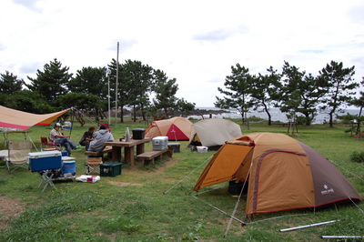福井鮎川園地にてキャンプオフ中編