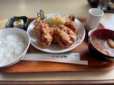 長良畔の唐揚げランチ(^^)