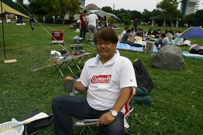 若洲海浜公園キャンプ場（アーチポールヘキサ初張り）