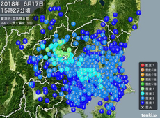 関東地方の地震 2018/06/17 15:47:21