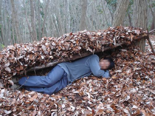 野宿モノ debris hut