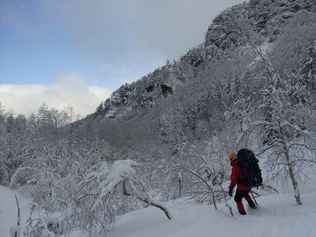 赤岳鉱泉で雪山テント