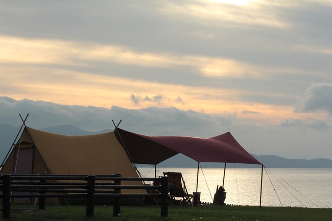 本州北端マイナーキャンプ場で見た夕陽が想定外@鋳釜崎キャンプ場