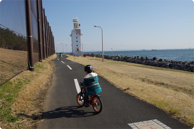 若洲公園でサイクリング　(2014年3月8日）