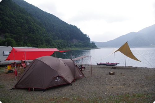 カヤックキャンプ in 西湖(2013年7月26～28日）