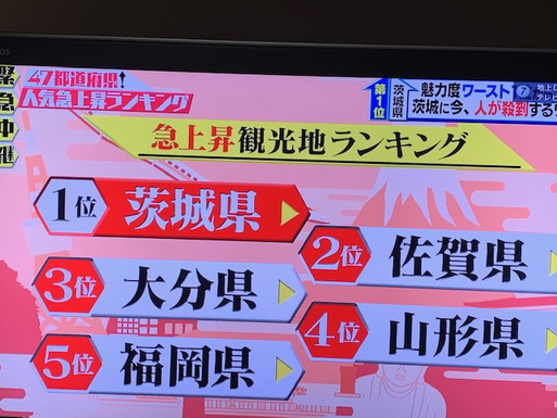 テレビ東京 茨城県を急上昇観光地ランキングに押し上げたのはグリンヴィラでした！！