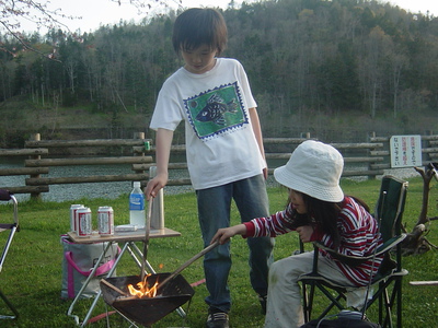 運動会終わりに富里湖でWキャンプに行ってみた。