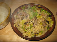春キャベツときのこのアンチョビパスタ 2011/04/27 02:37:31