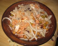 新玉ねぎと豆のサラダ.....シークワーサードレッシングで 2011/04/09 13:15:21