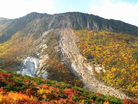 真っ赤っかの安達太良山