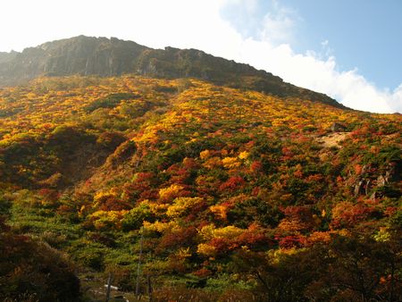 真っ赤っかの安達太良山
