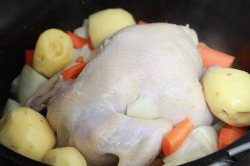 頭の中はキャンプ 丸鶏でポトフ