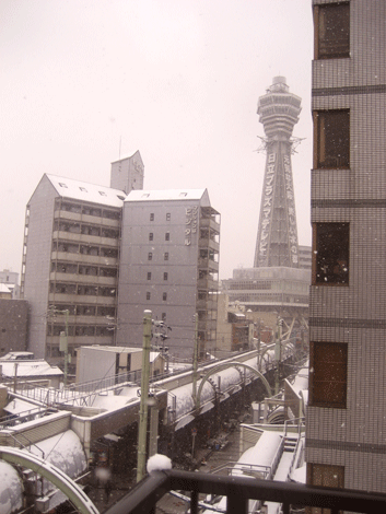 大阪にも、雪が積もったよ～。