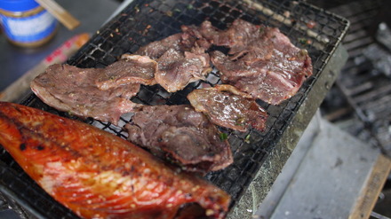 寒いヨ～　真夏日に息も白いキャンプ場