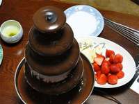 家庭用チョコレートファウンテン ハートフルⅡでチョコ祭