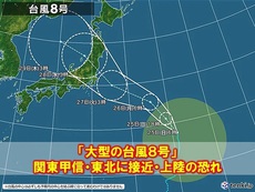台風８号 関東・東北横断？