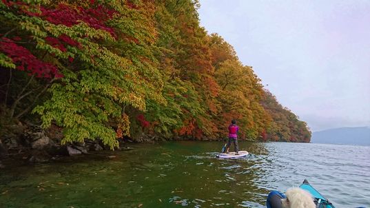 紅葉ピーク！中禅寺湖。