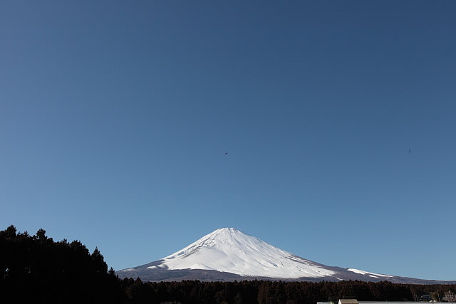 やまぼうしキャンプ場の裏で富士山撮影