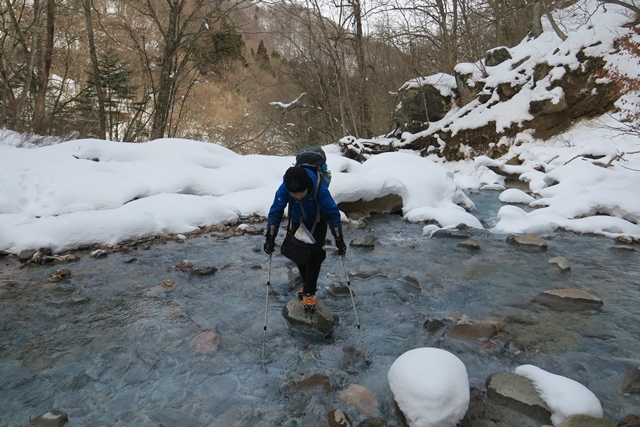 スッカン沢の氷柱群