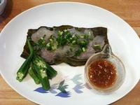 メバルの昆布〆シソ梅肉あわせ